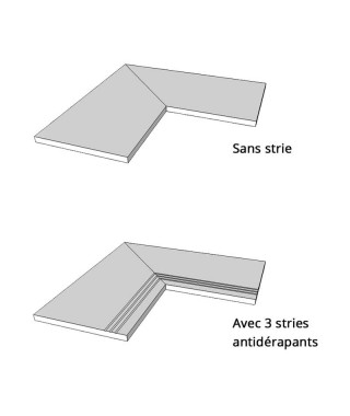 Margelle piscine angle 90 Novoceram Kobe calcite 29x60