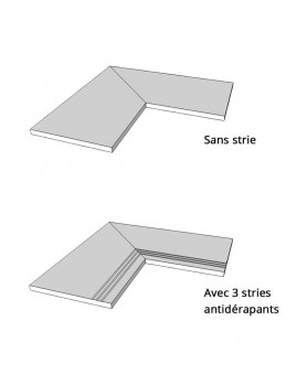 Margelle piscine angle 90 Novoceram Kobe calcite 29x60