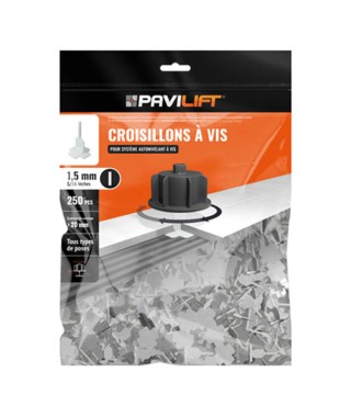 Sachet de 250 Croisillons Autonivelants à Vis 1.5mm en I Pavilift