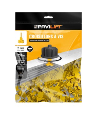 Sachet de 250 Croisillons Autonivelants à Vis 2mm en T Pavilift