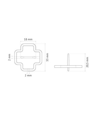 Sachet de 100 Croisillons Récupérables 2mm en I Pavilift