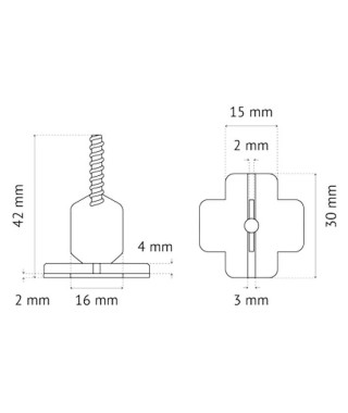 Croisillons Autonivelants à Vis 3mm en I Pavilift