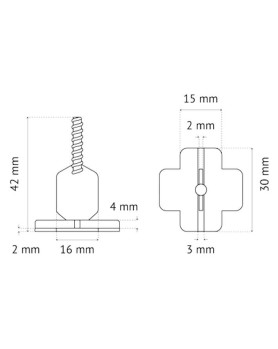 Croisillons Autonivelants à Vis 3mm en I Pavilift