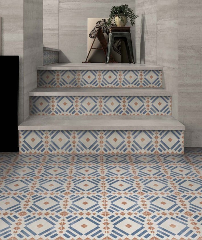 Carrelage decor ABK Play Labyrinth bleu 20x20