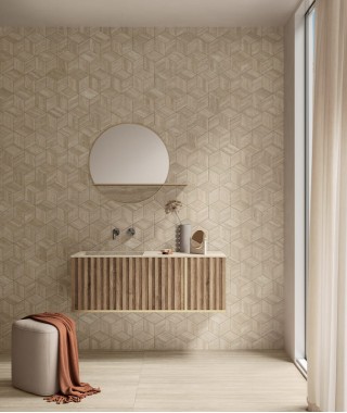 carrelage imitation travertin collection iconica de Caesar Ceramiche