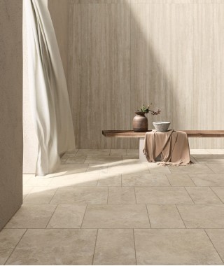 carrelage imitation travertin collection iconica de Caesar Ceramiche