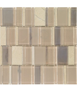 Mosaïque beige en verre et pierre Dune