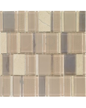 Mosaïque beige en verre et pierre Dune