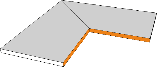 margelle angle interne bord rectiligne